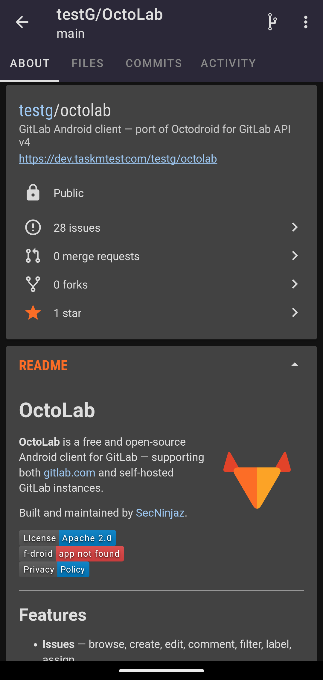 Screenshot of OctoLab