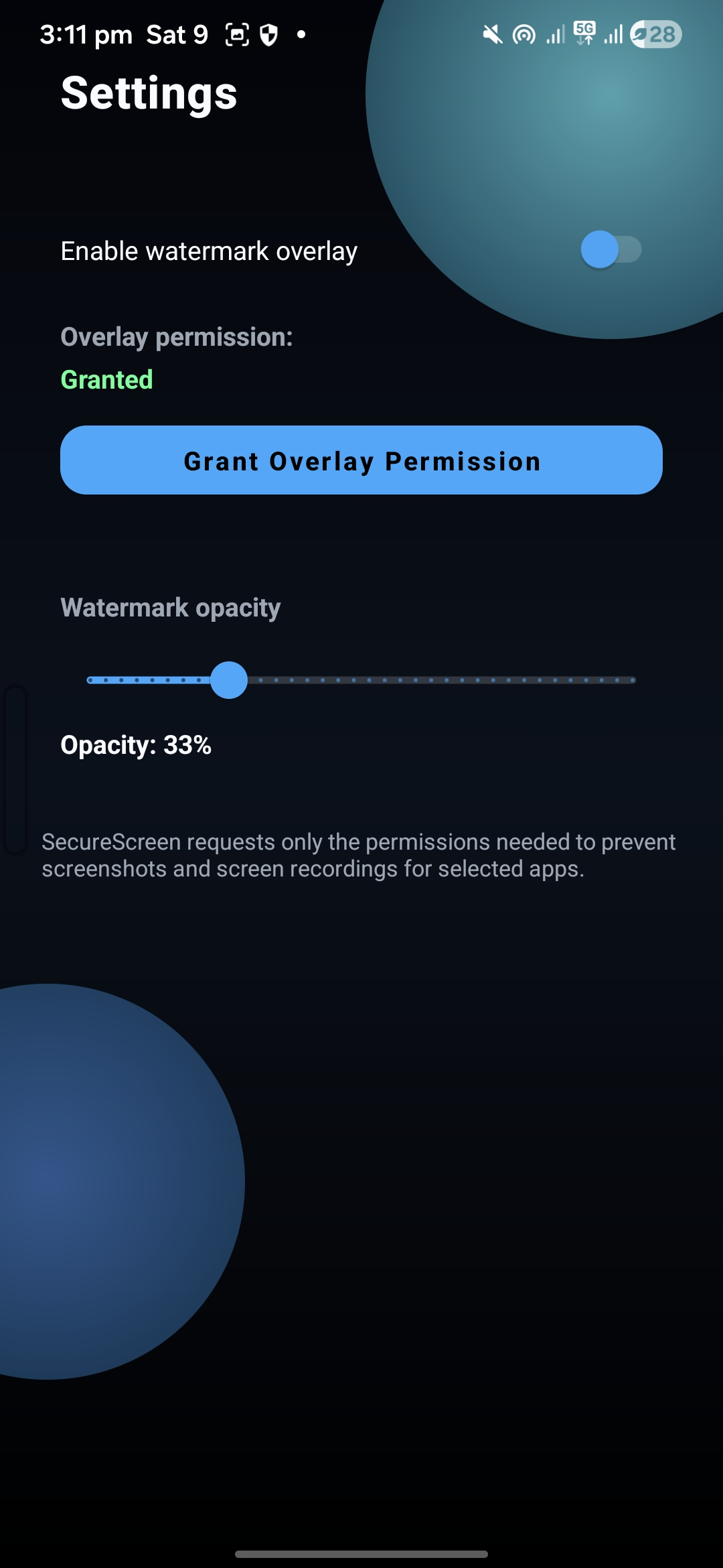 Screenshot of SecureScreen