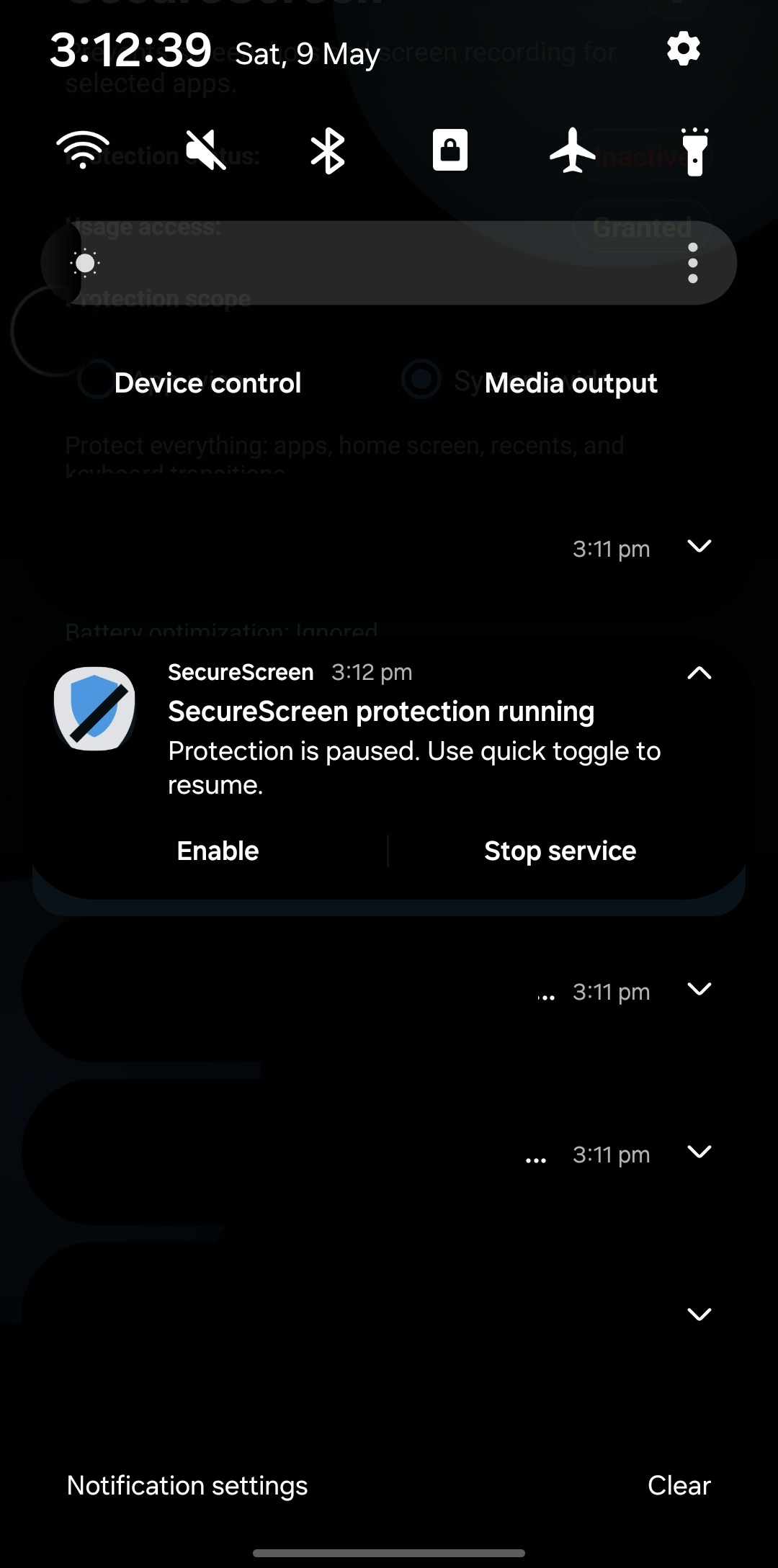 Screenshot of SecureScreen