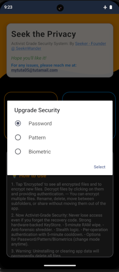 Screenshot of SeekPrivacy