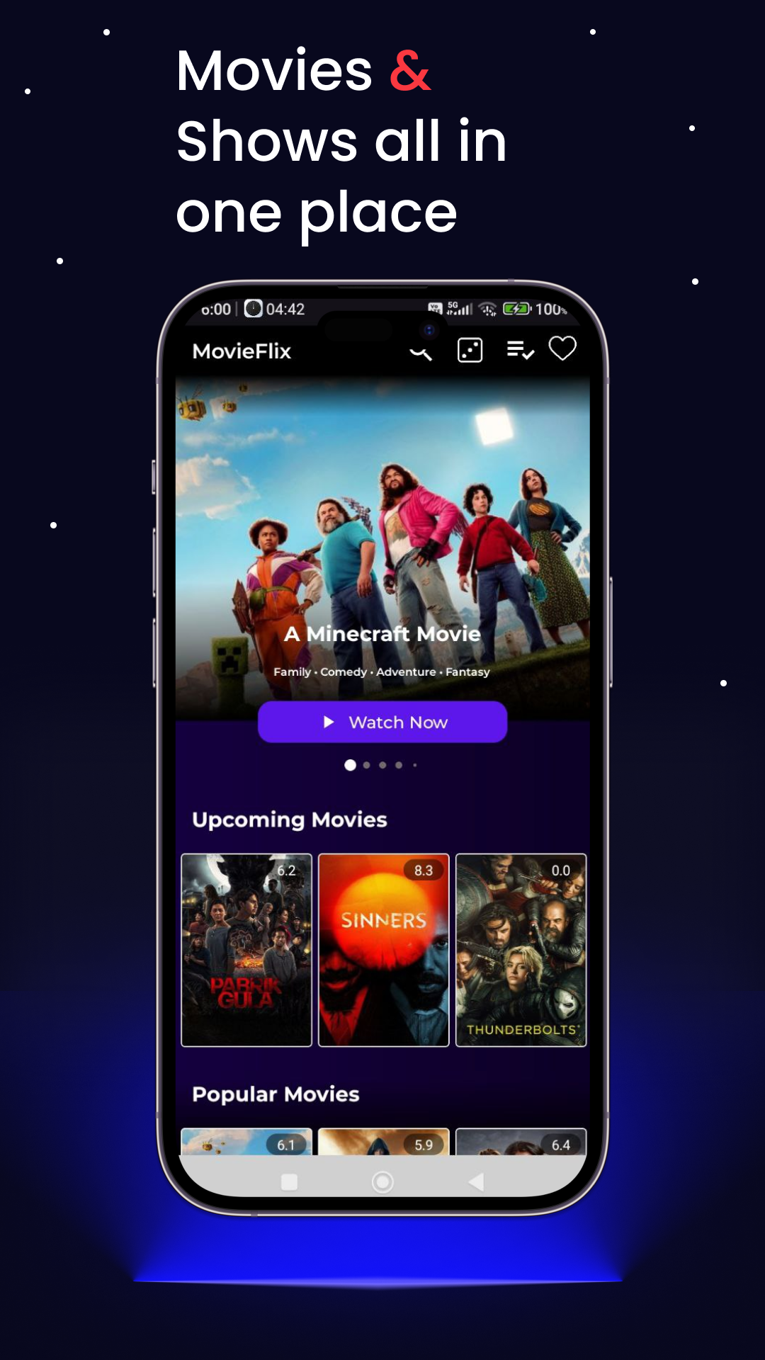 Screenshot of MovieFlix