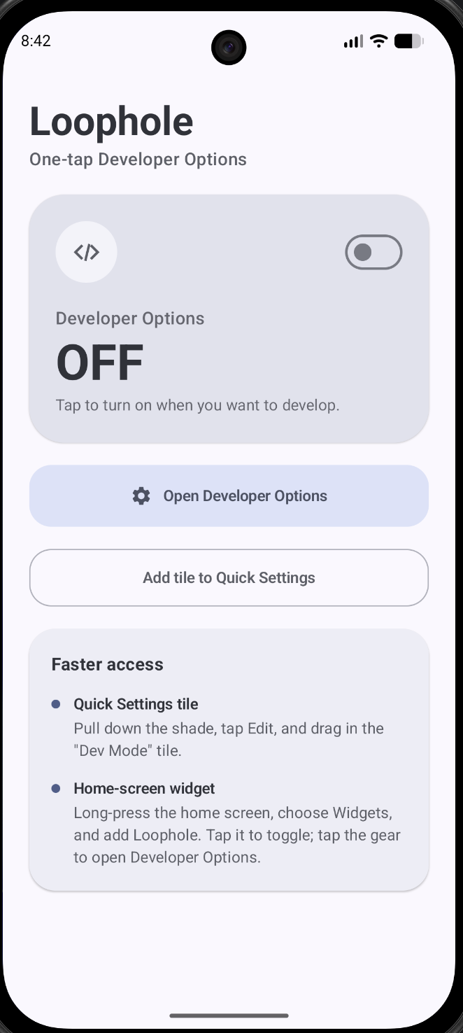 Screenshot of Loophole