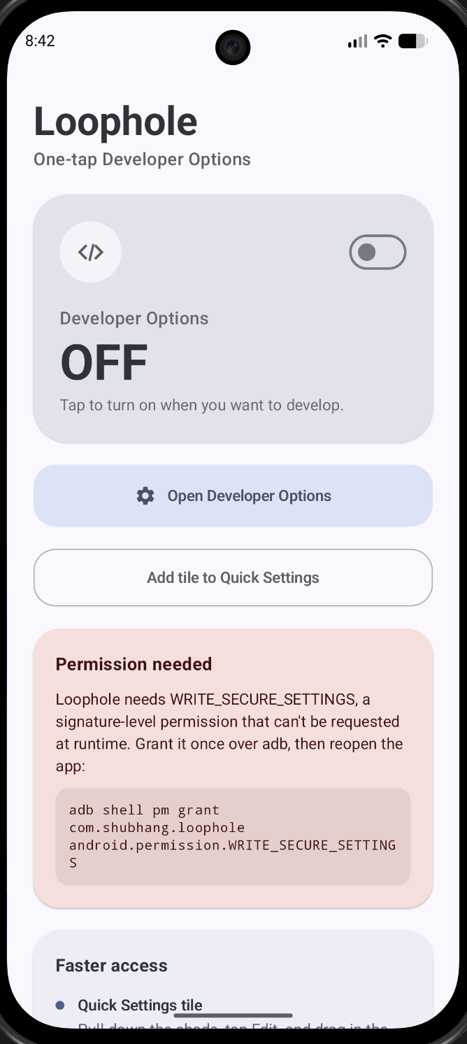 Screenshot of Loophole