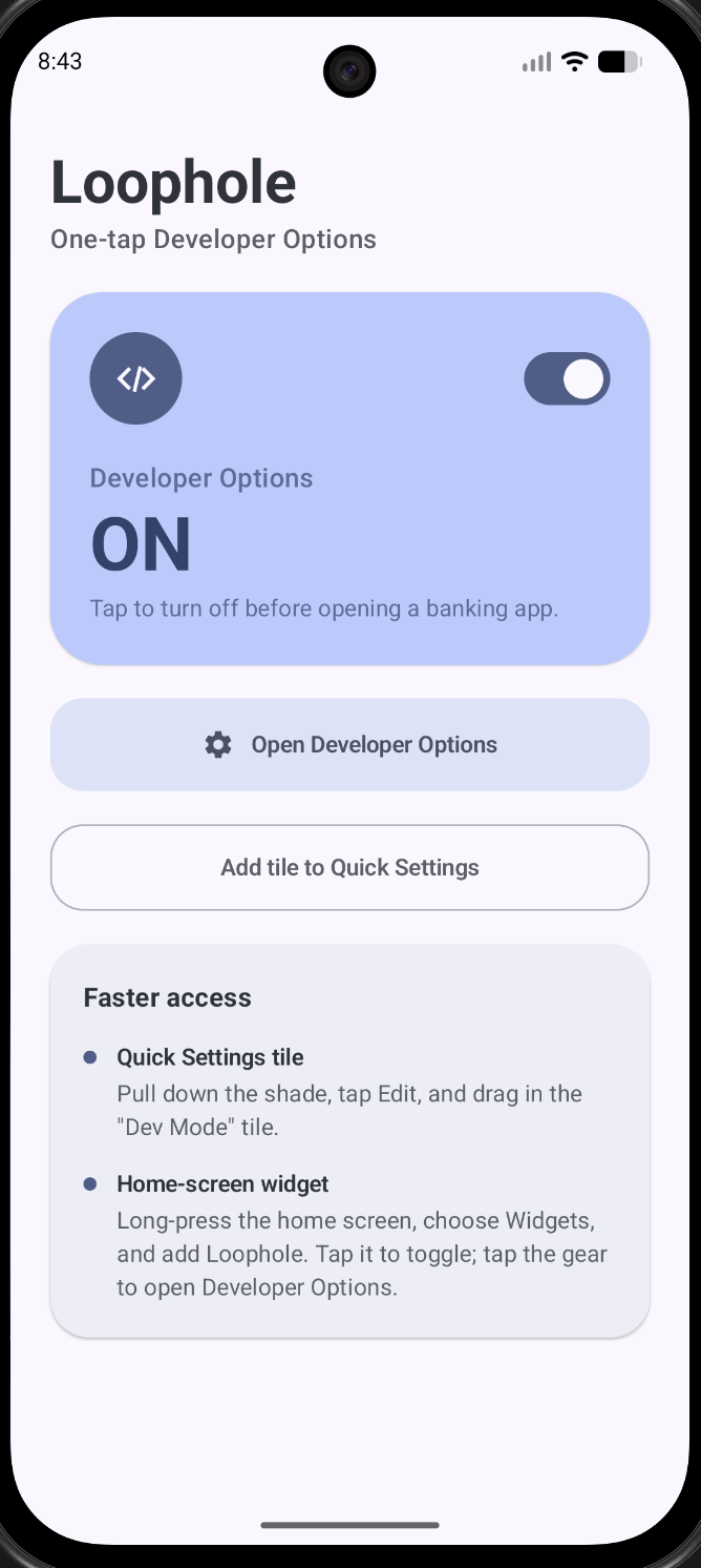 Screenshot of Loophole
