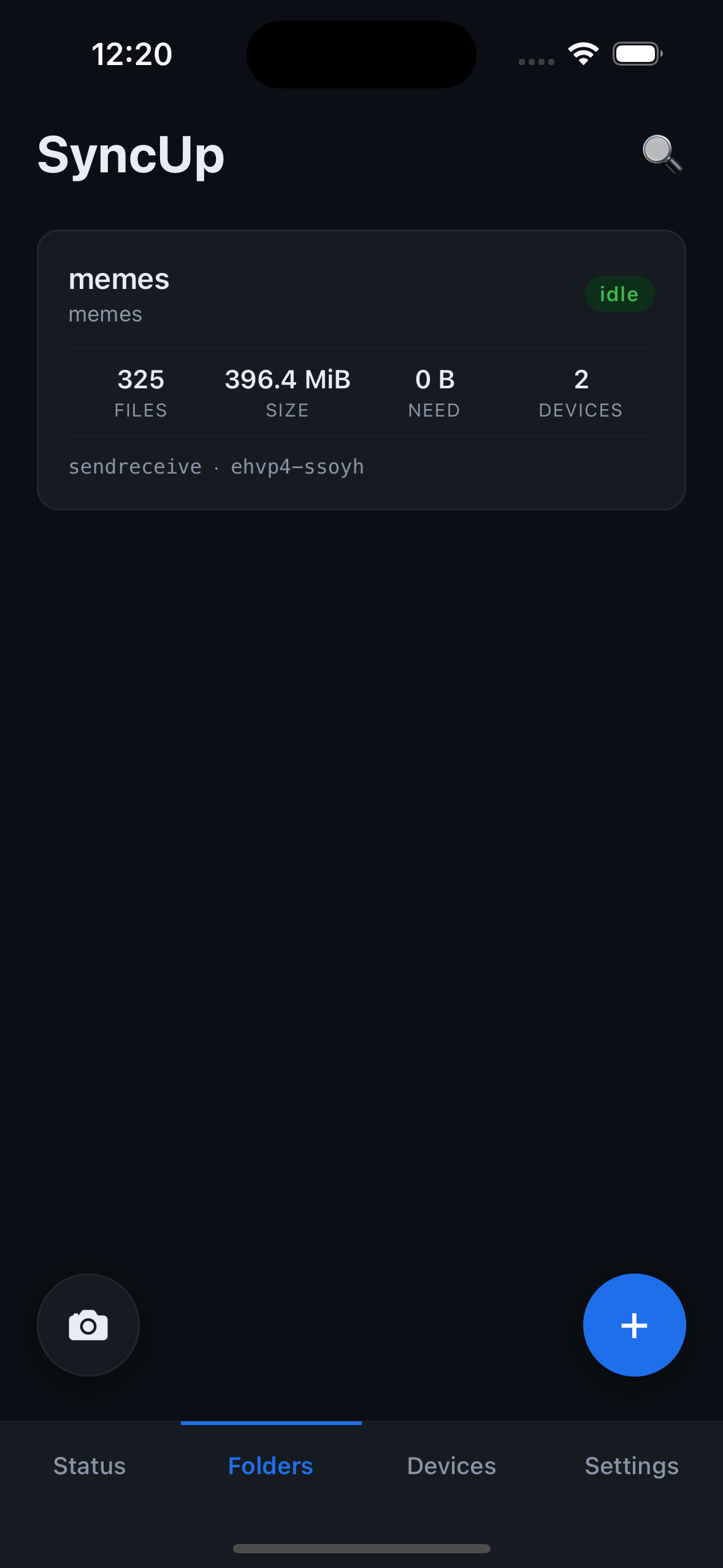 Screenshot of SyncUp