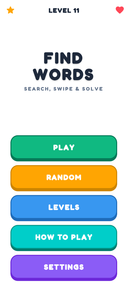 Screenshot of Find Words: Word Search Puzzle