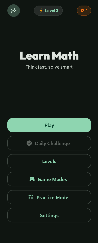 Screenshot of Learn Math