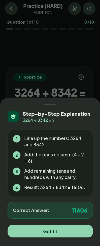 Screenshot of Learn Math
