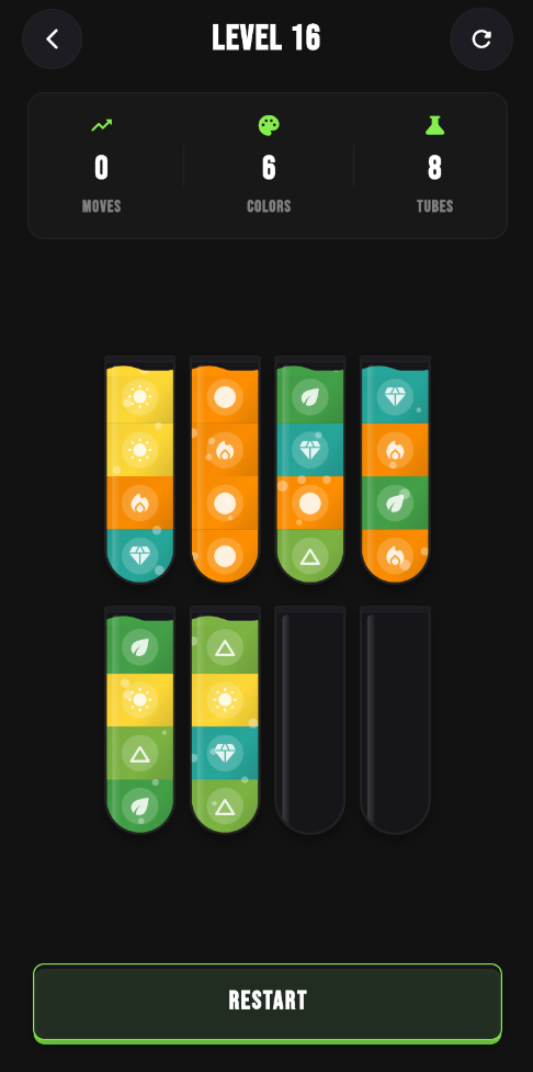 Screenshot of Water Sort