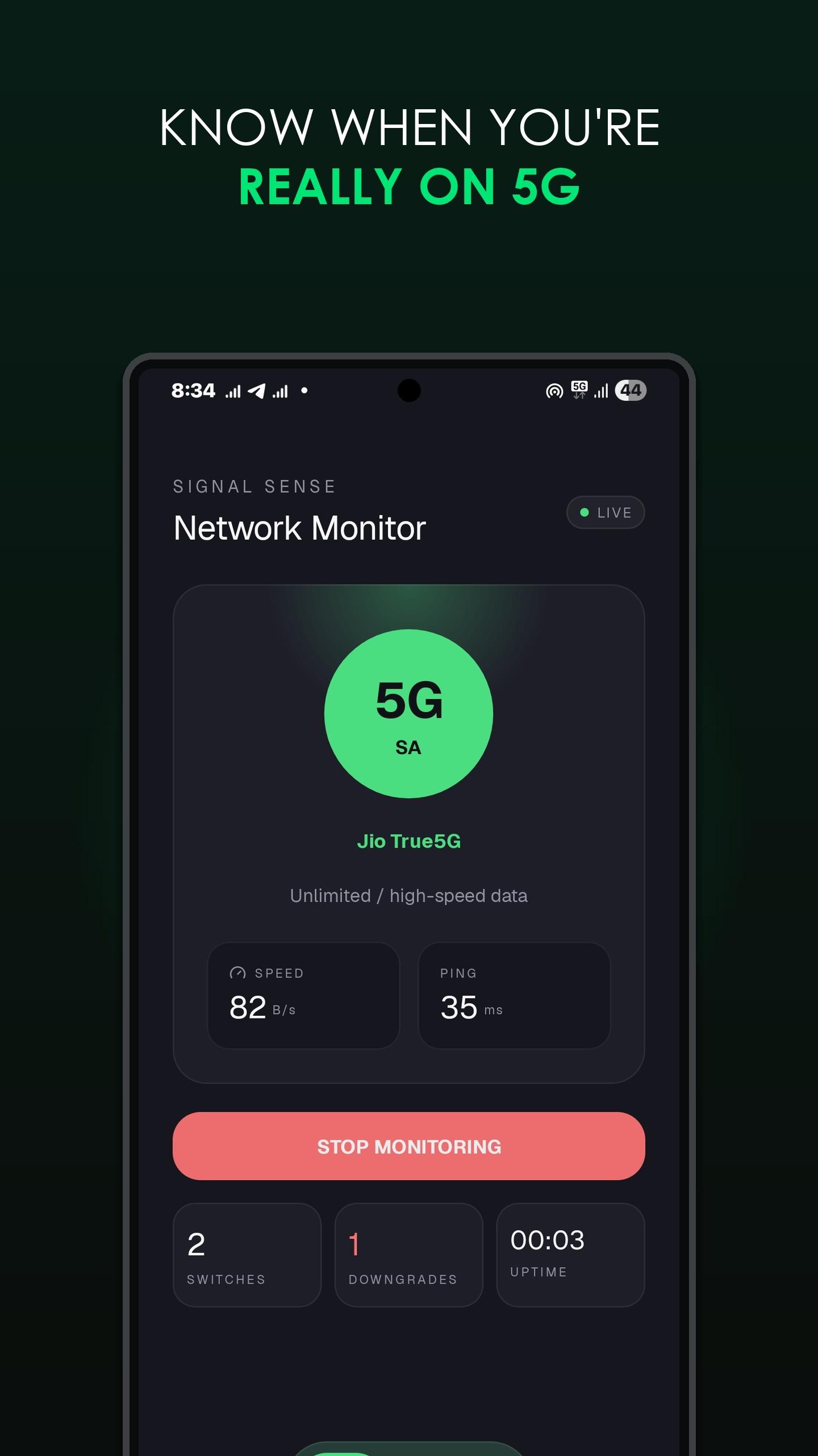Screenshot of SignalSense – Network Switch Alerts