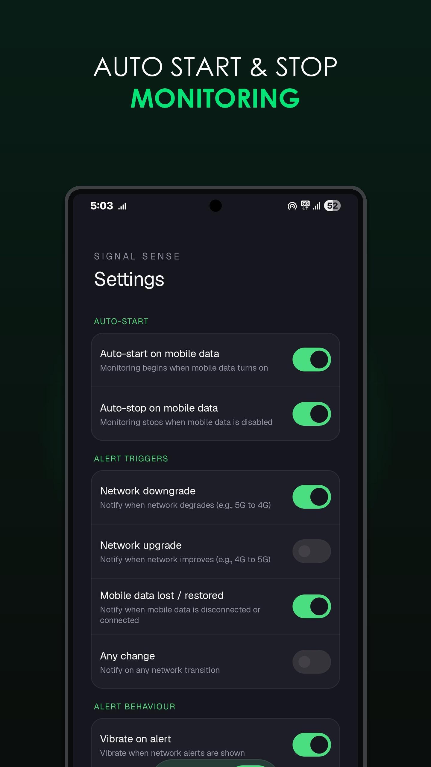 Screenshot of SignalSense – Network Switch Alerts