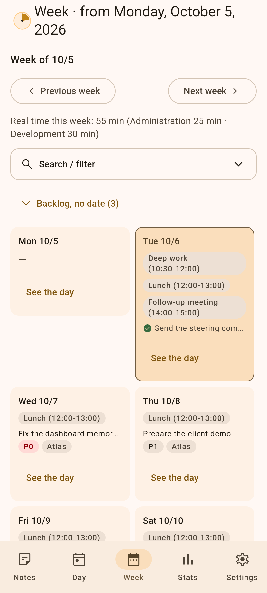 Screenshot of Kairos