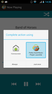 Screenshot of Pretty Good Music Player Launcher Mode