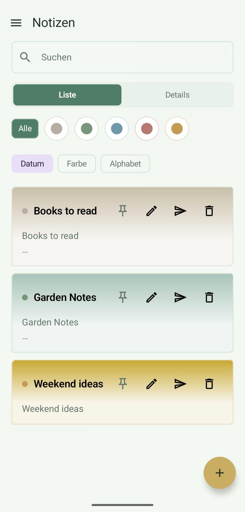 Screenshot of AquarellNotes