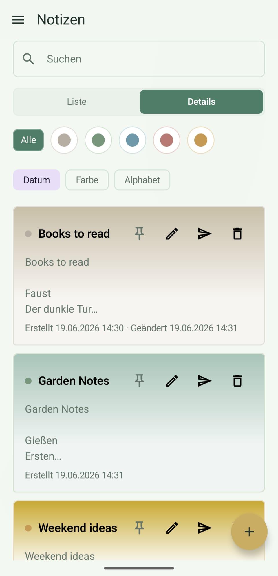 Screenshot of AquarellNotes