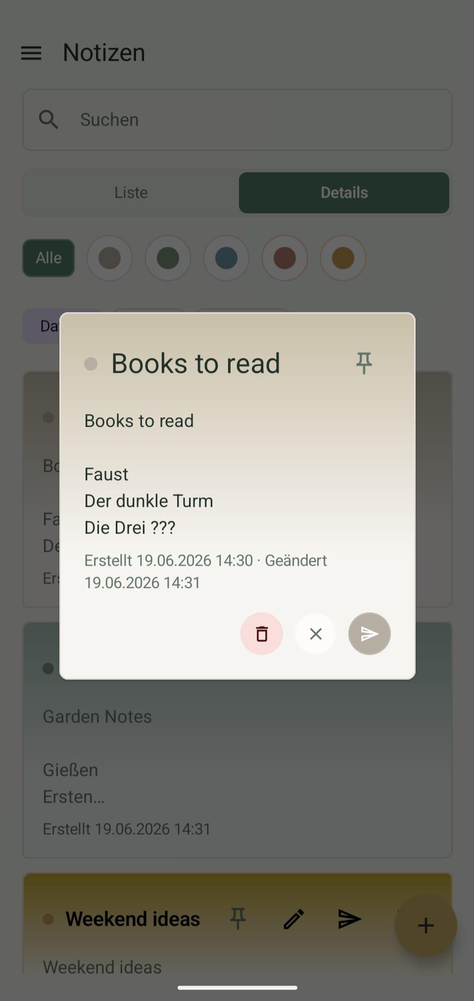 Screenshot of AquarellNotes