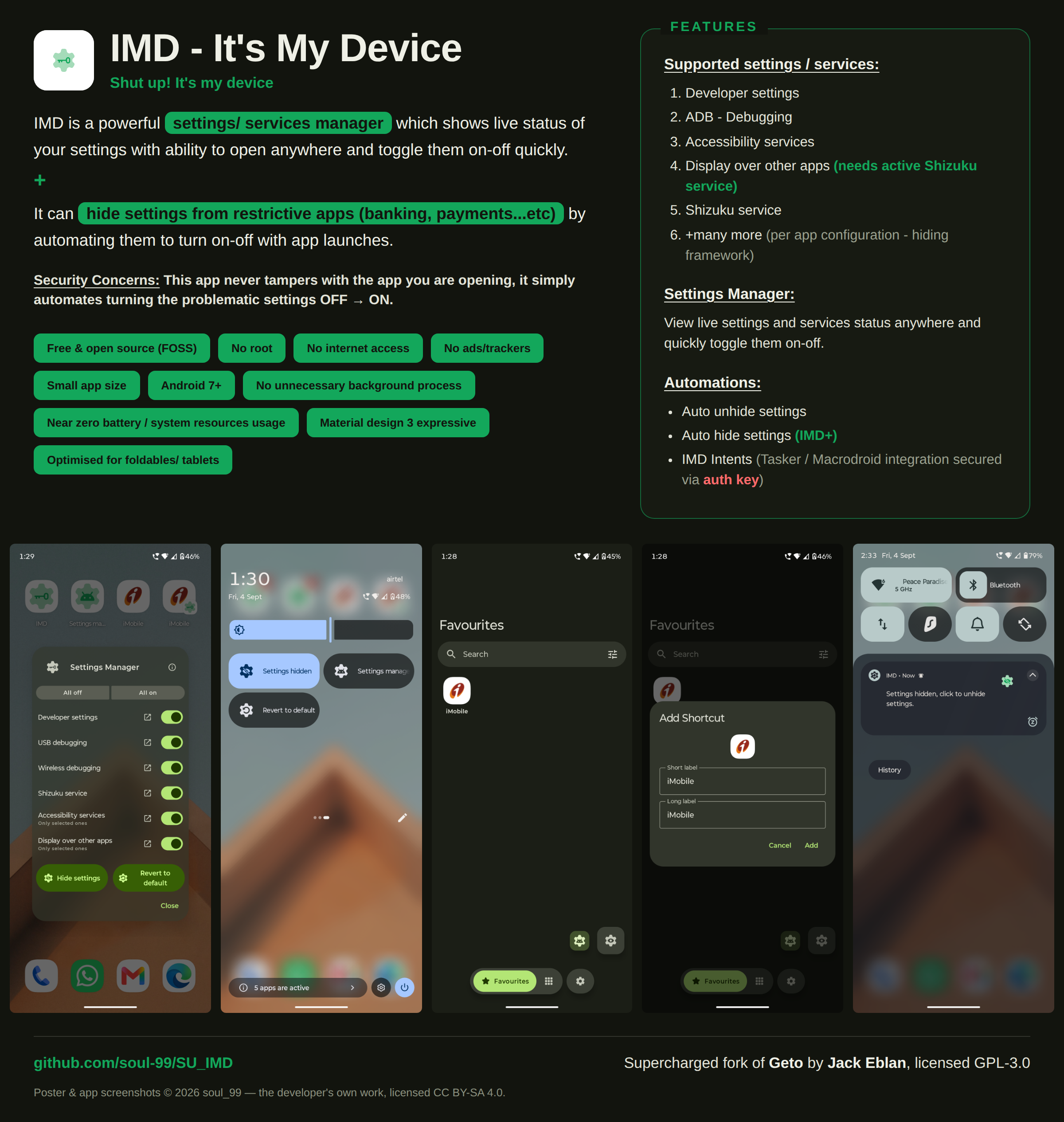 Screenshot of IMD - It's My Device (supercharged fork of Geto)