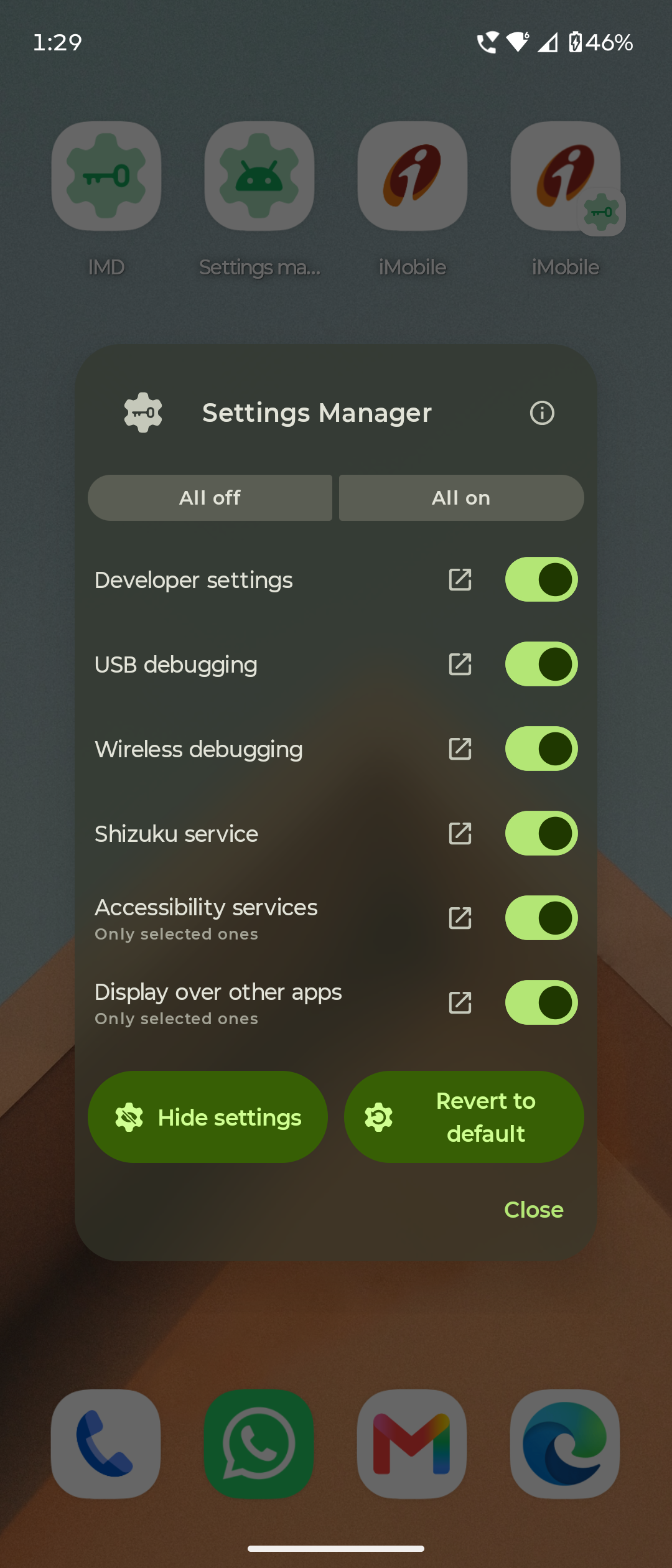Screenshot of IMD - It's My Device (supercharged fork of Geto)