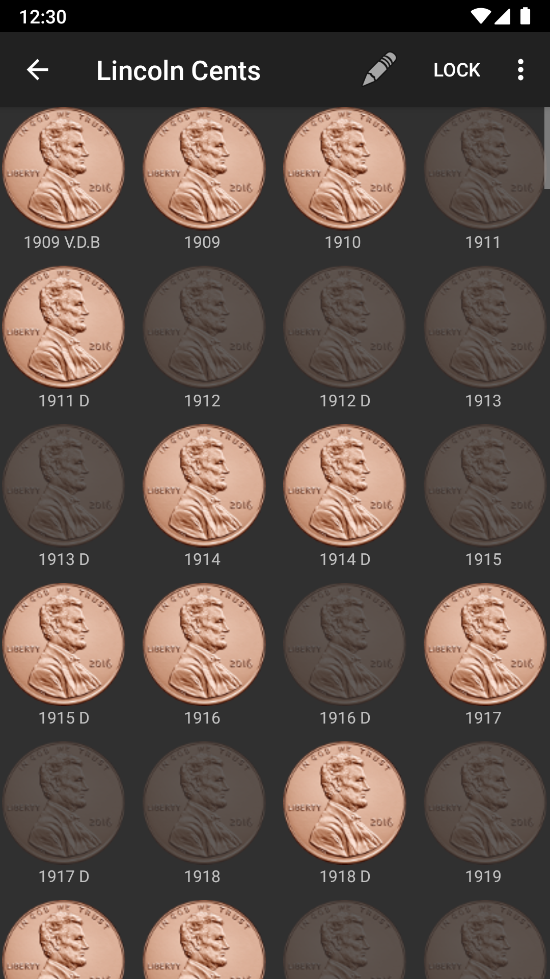 Screenshot of Coin Collection