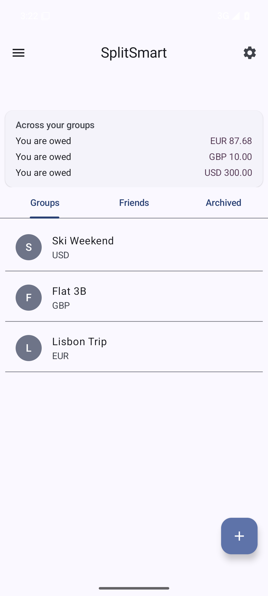Screenshot of SplitSmart