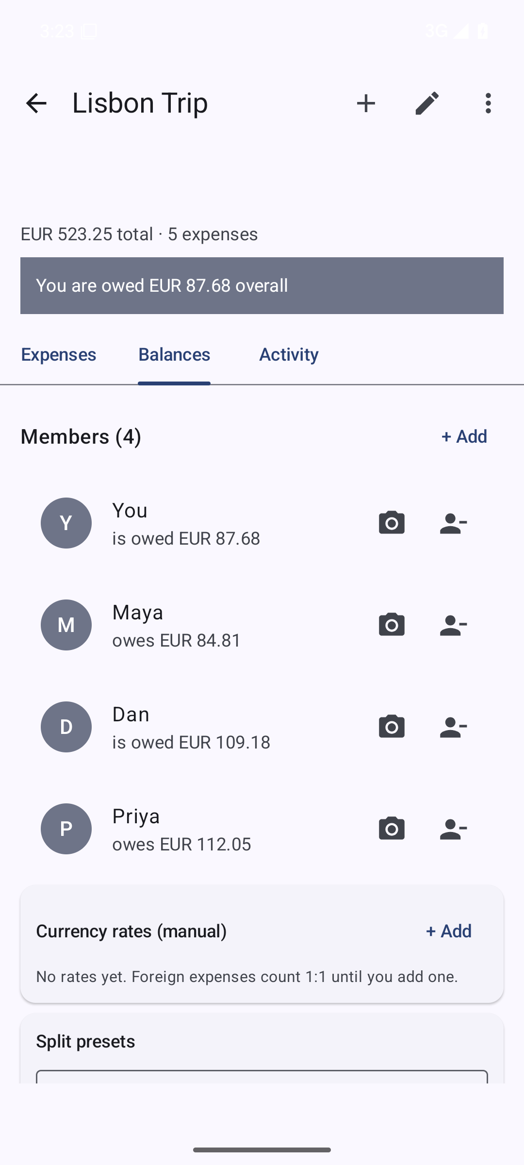 Screenshot of SplitSmart