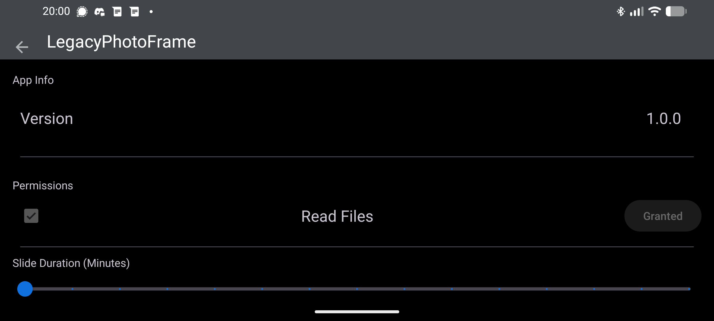 Screenshot of LegacyPhotoFrame
