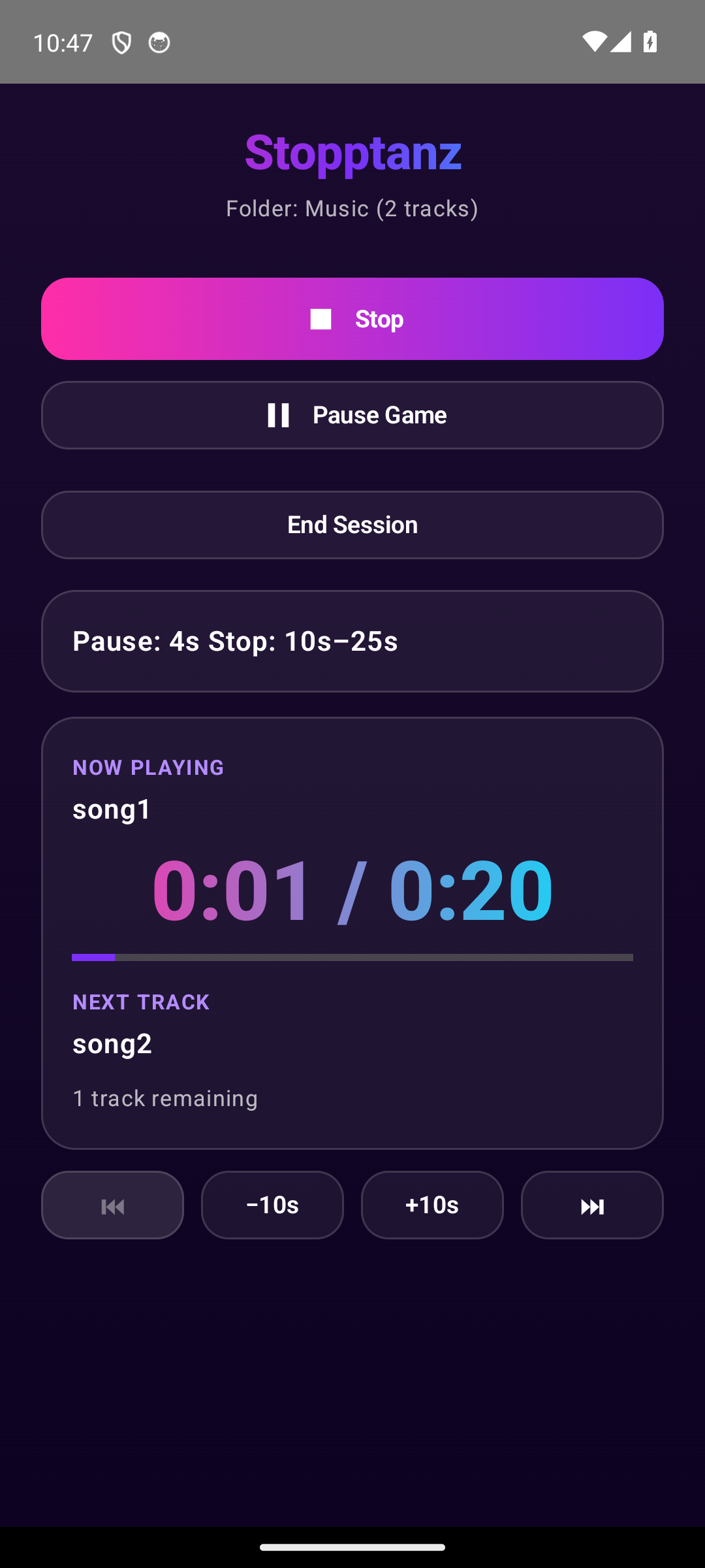 Screenshot of Stopptanz