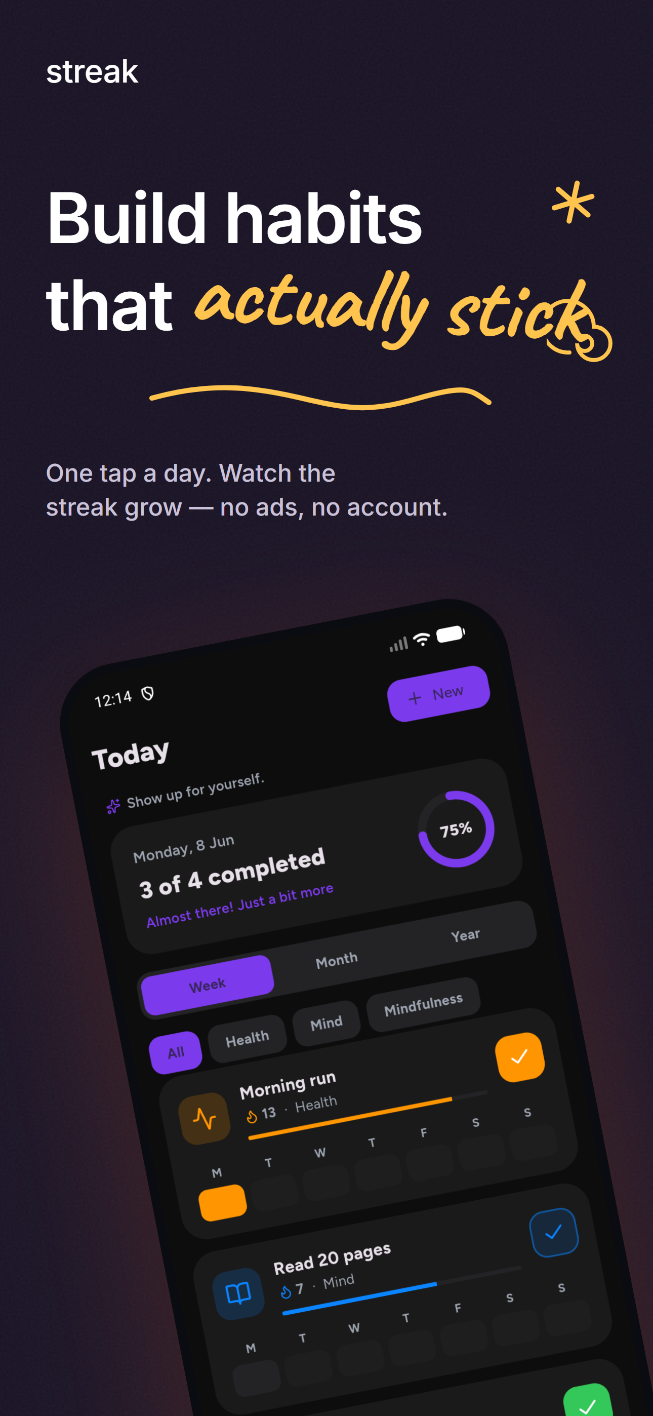 Screenshot of Streak