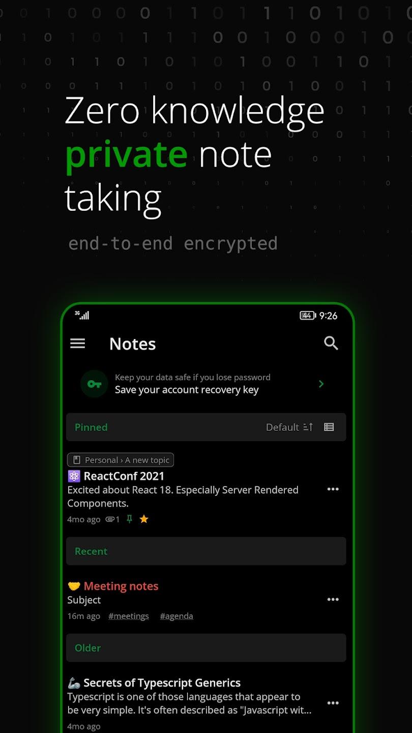 Screenshot of Notesnook - Private notes app