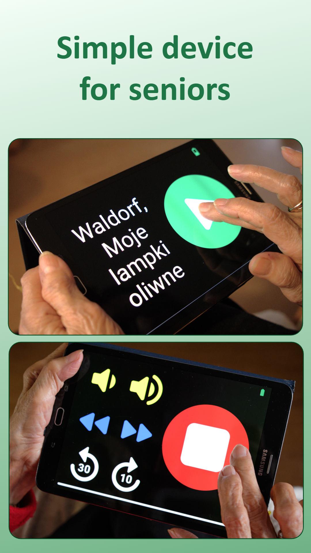 Screenshot of Homer Audio Player for Seniors