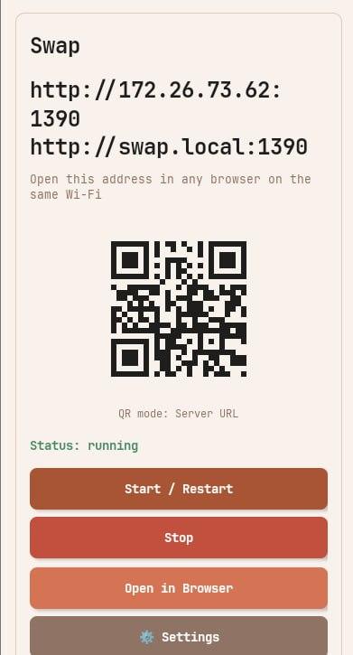 Screenshot of Swap