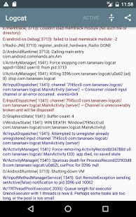 Screenshot of Logcat
