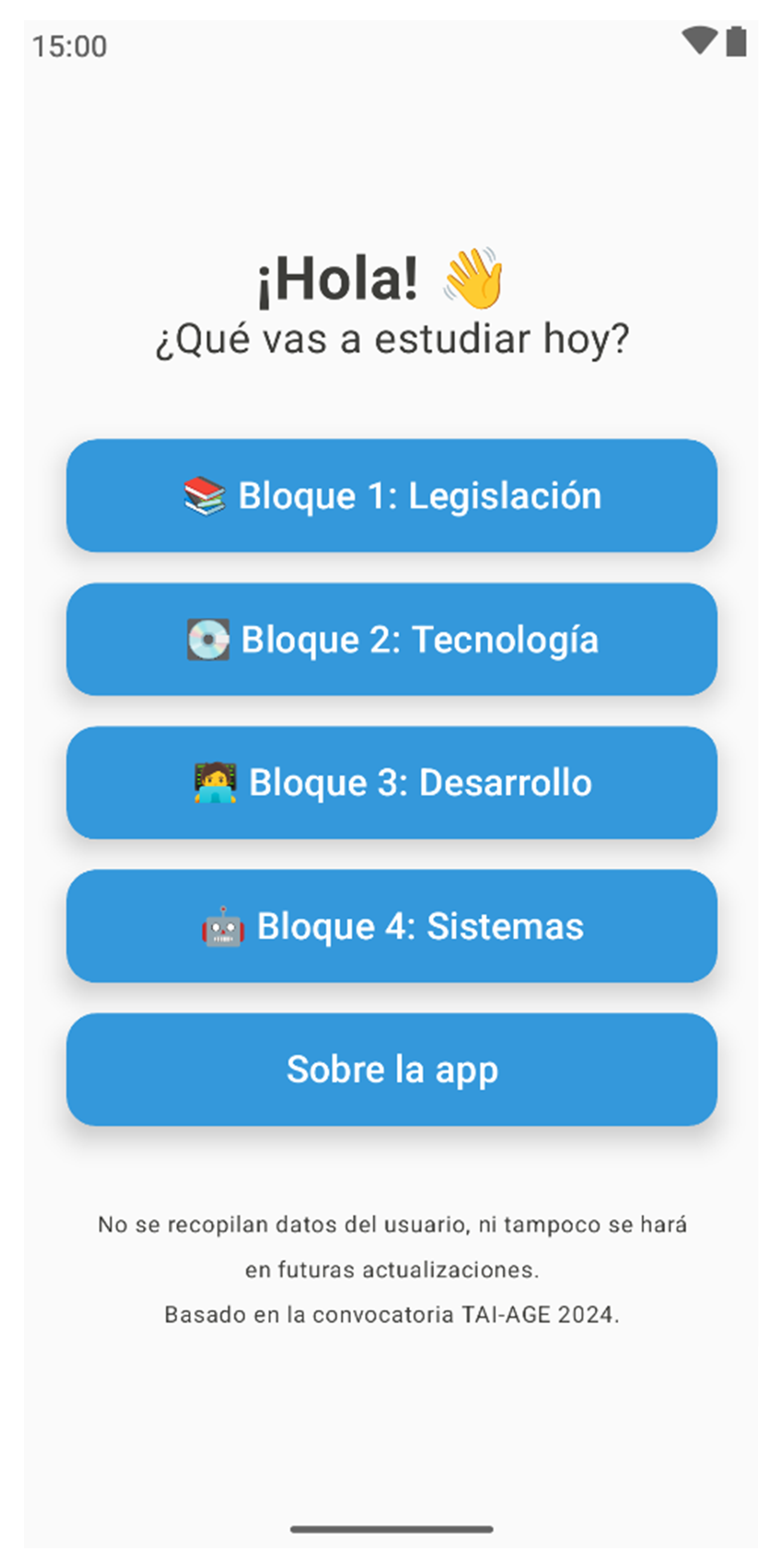 Screenshot of EstudiaTAI