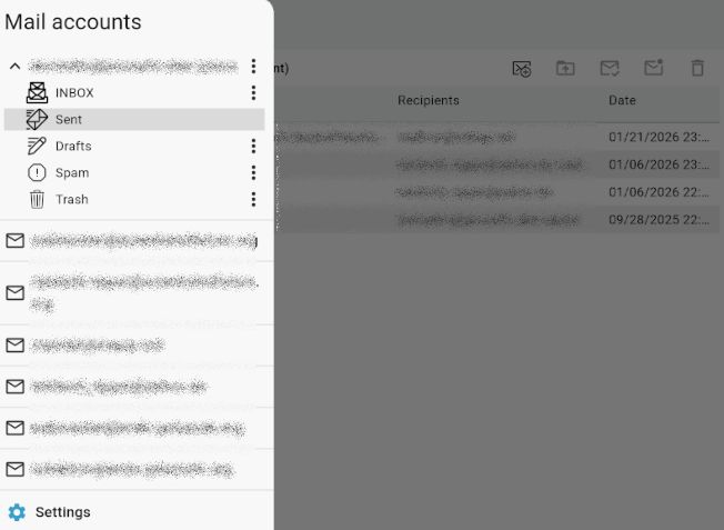 Screenshot of Slow Mail