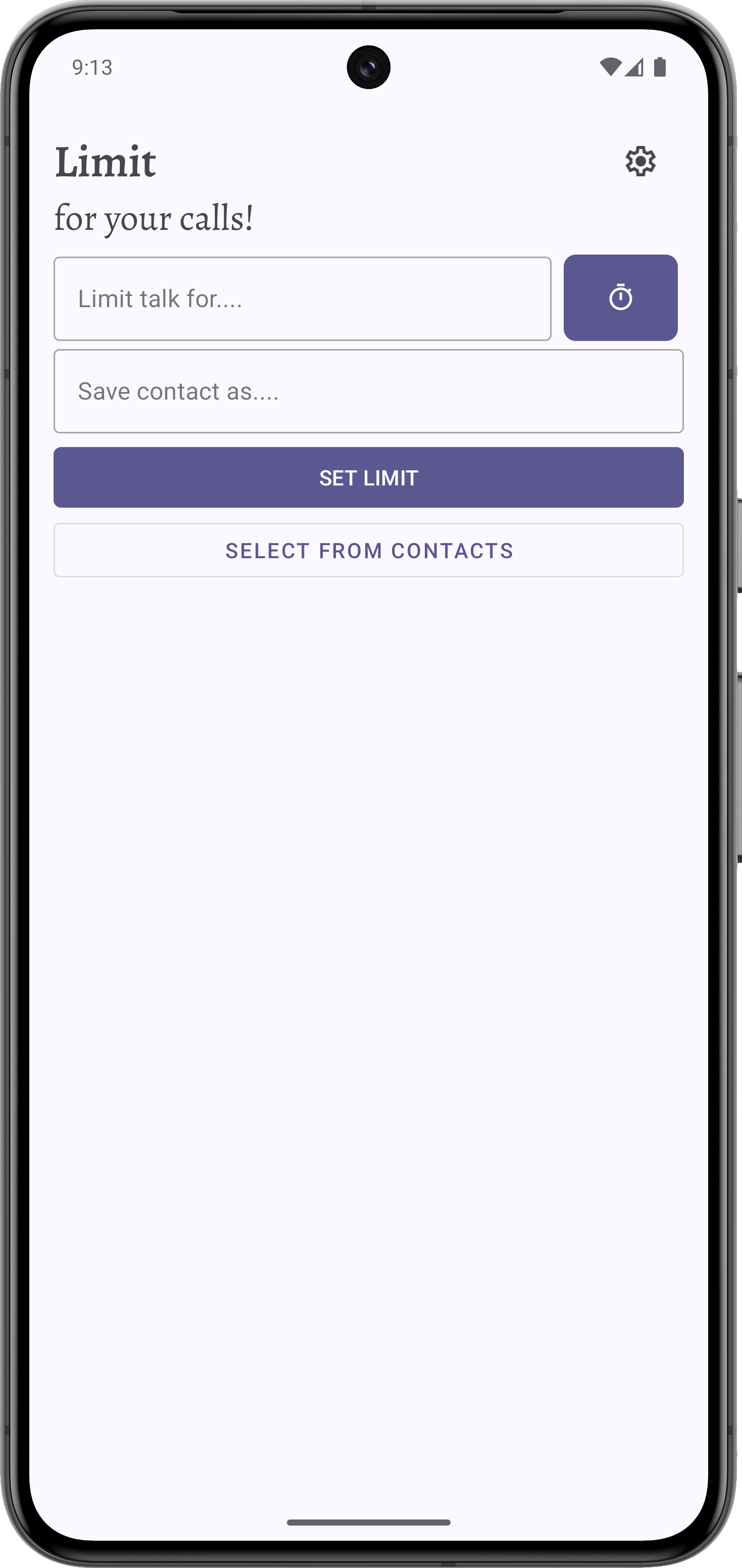 Screenshot of Call Limiter