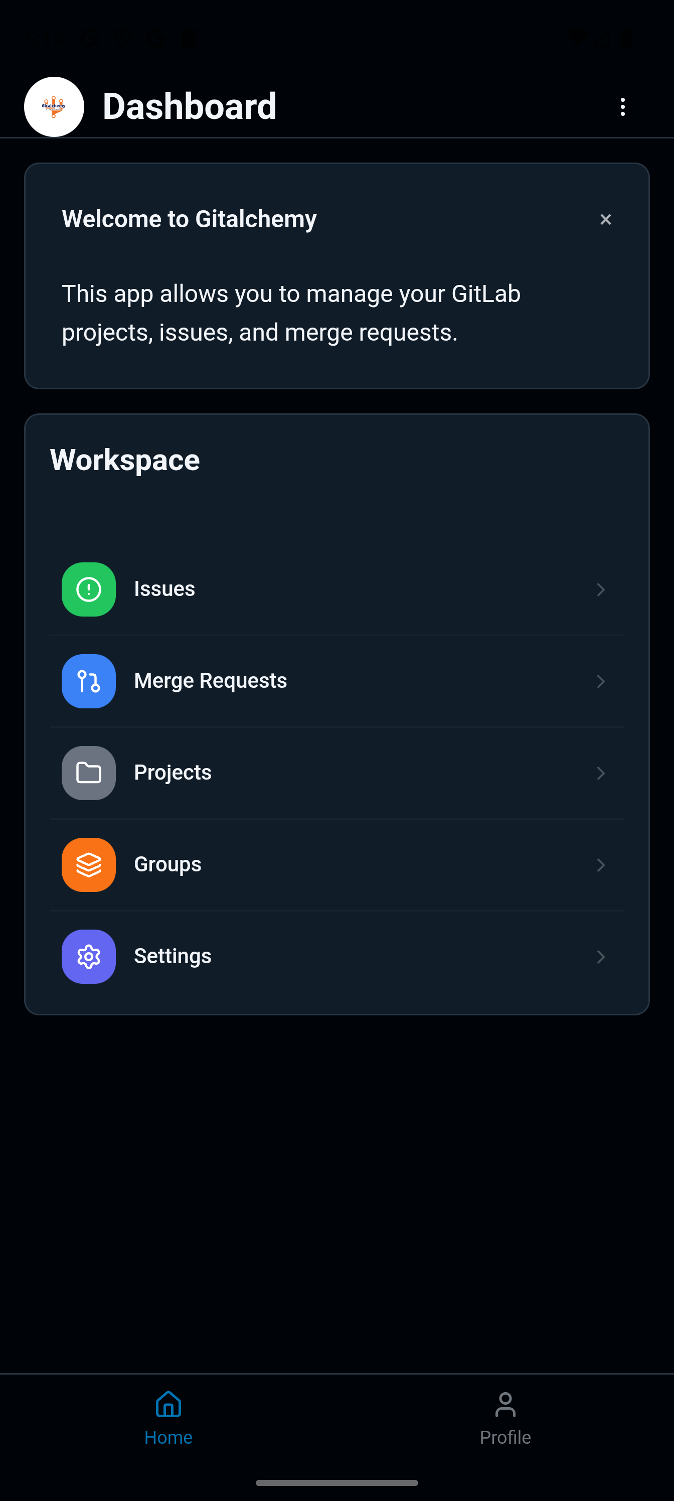 Screenshot of Gitalchemy