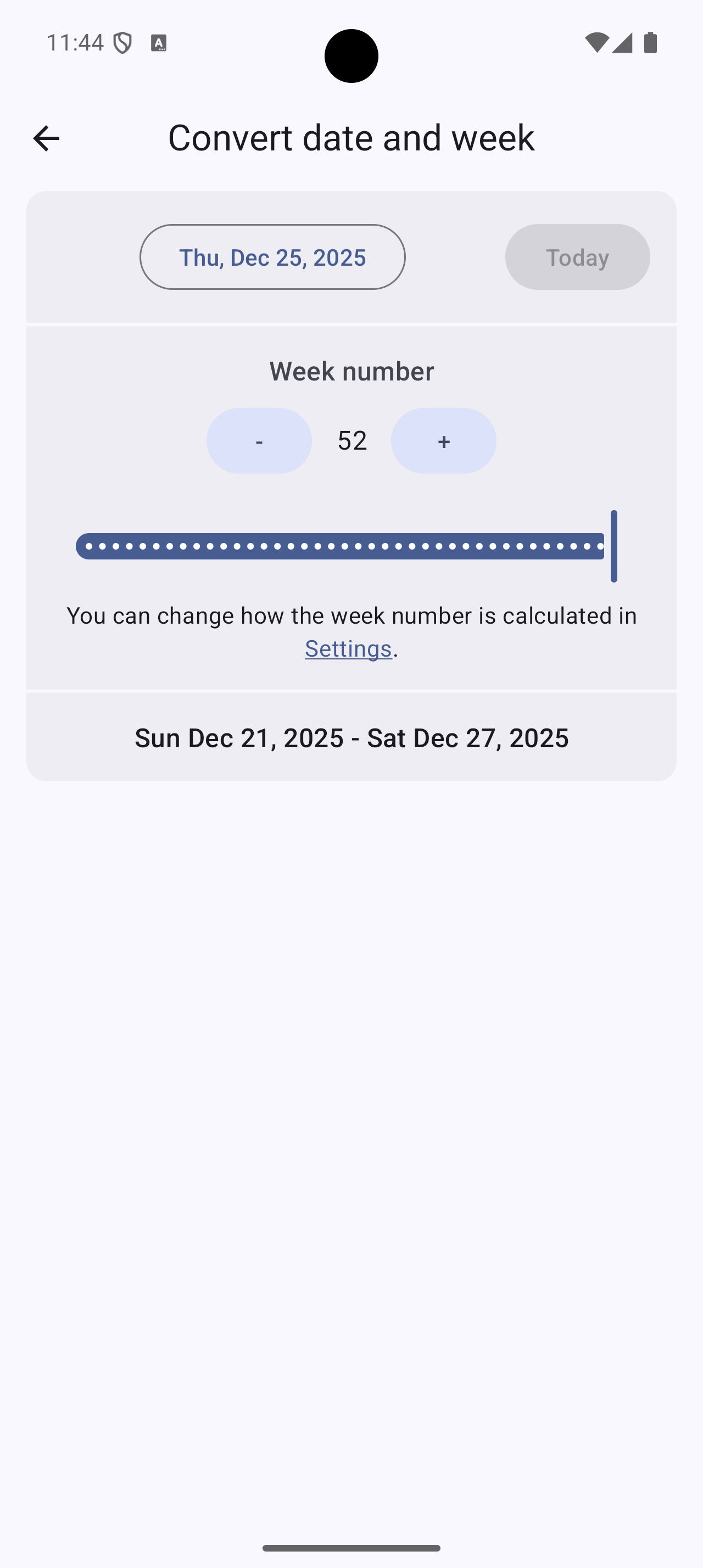 Screenshot of TKWeek