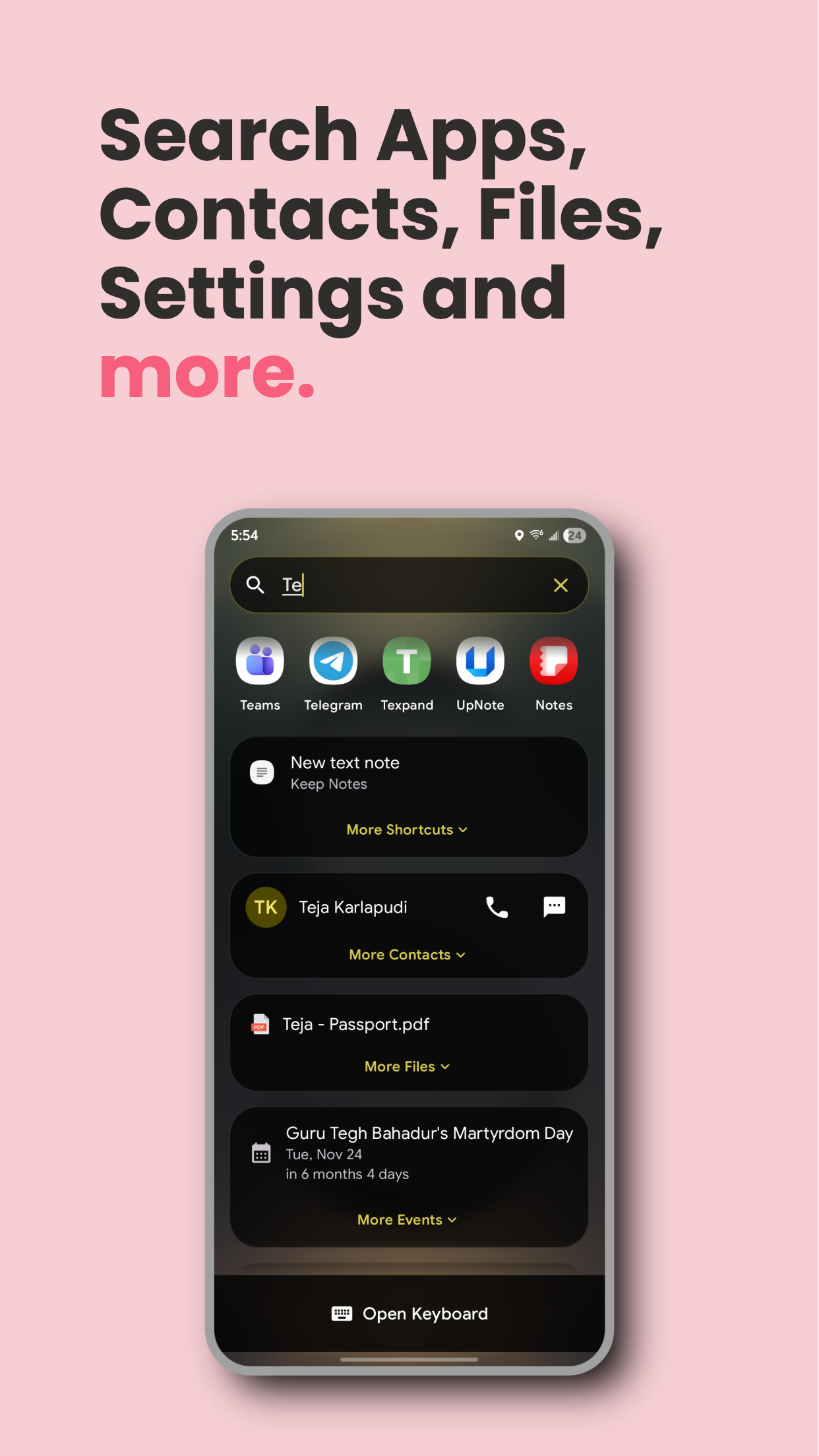 Screenshot of Quick Search