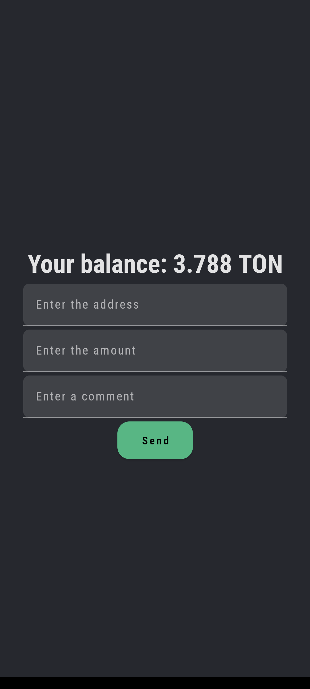 Screenshot of TkTon Wallet