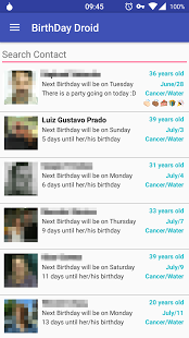 Screenshot of BirthDayDroid