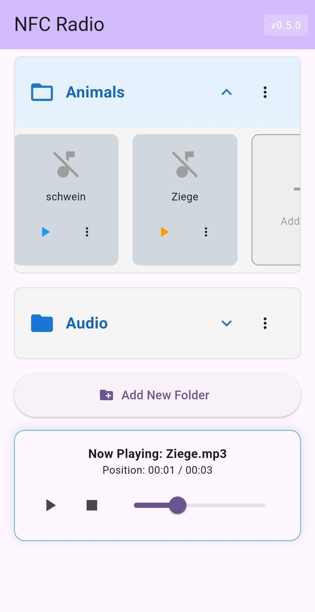 Screenshot of NFC Radio