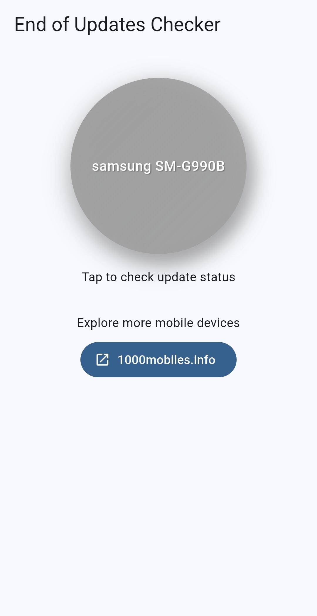 Screenshot of End of Updates Checker