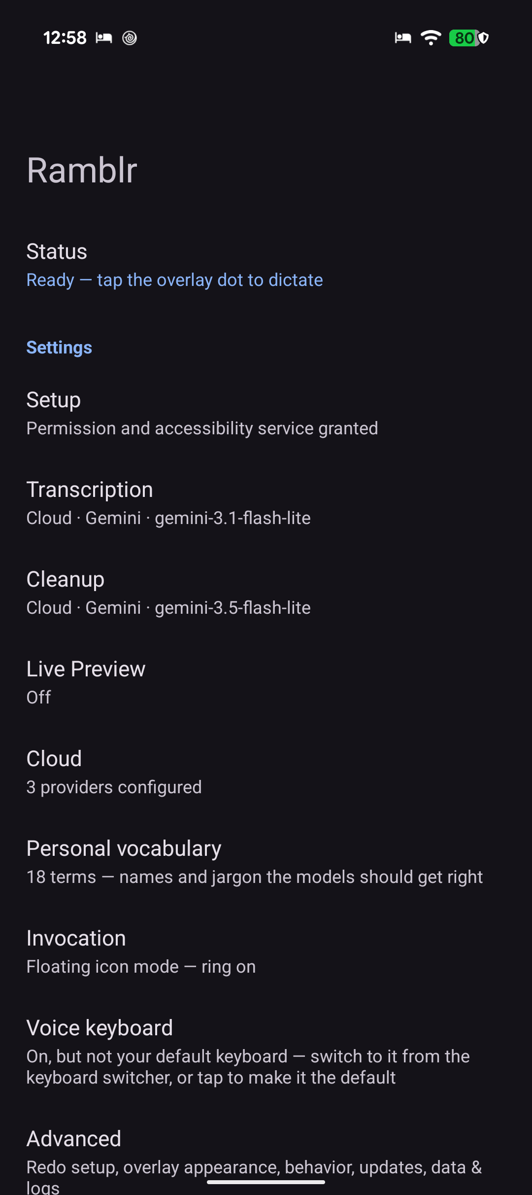 Screenshot of Ramblr
