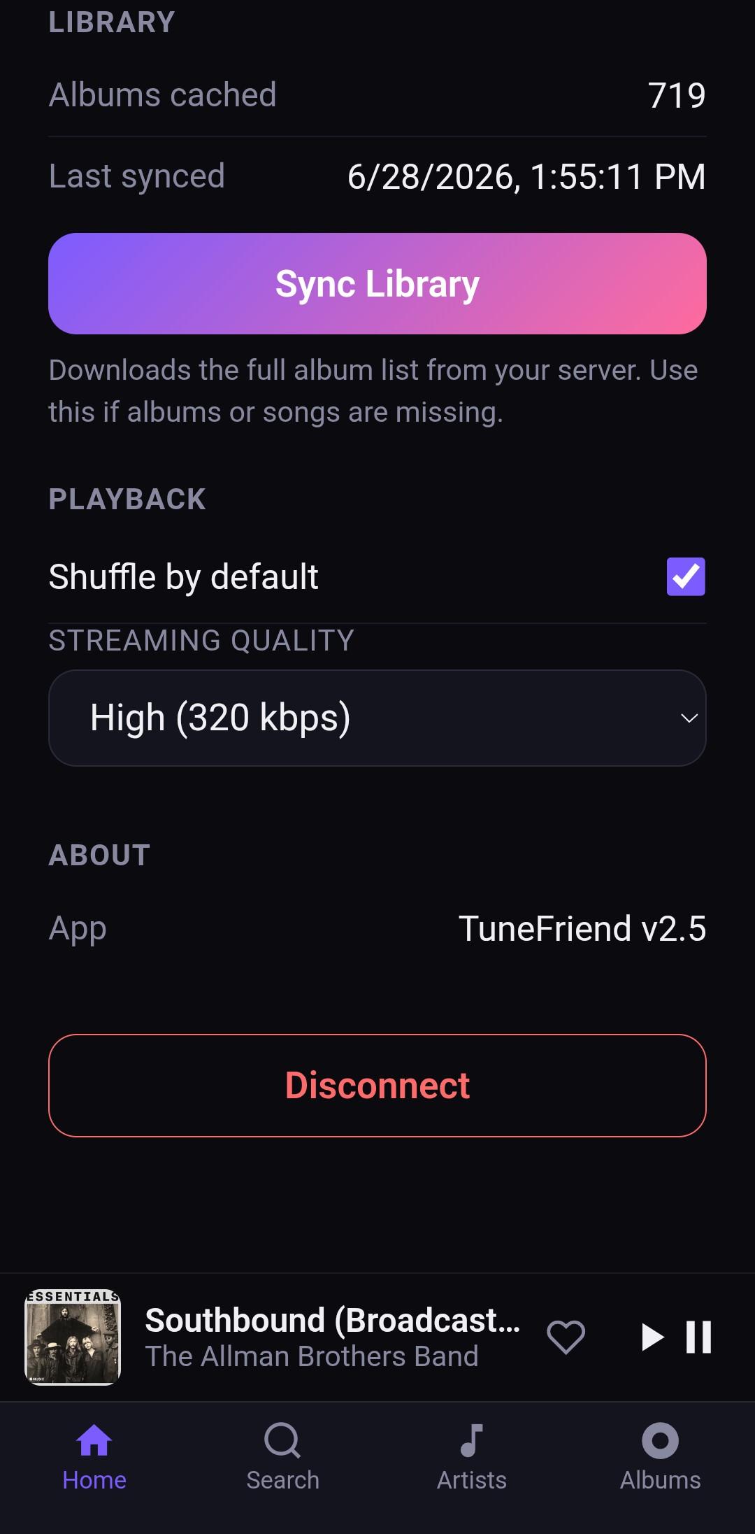 Screenshot of TuneFriend