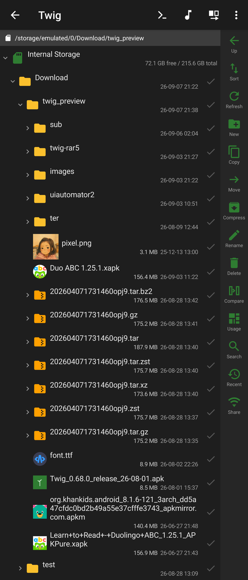 Screenshot of Twig