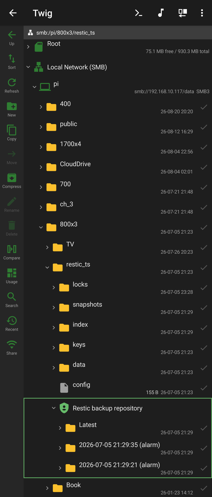 Screenshot of Twig