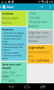 Screenshot of SealNote