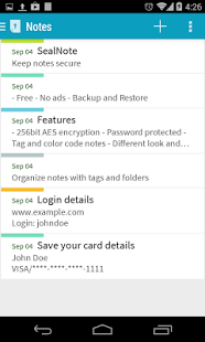 Screenshot of SealNote