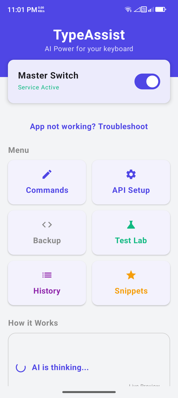 Screenshot of TypeAssist