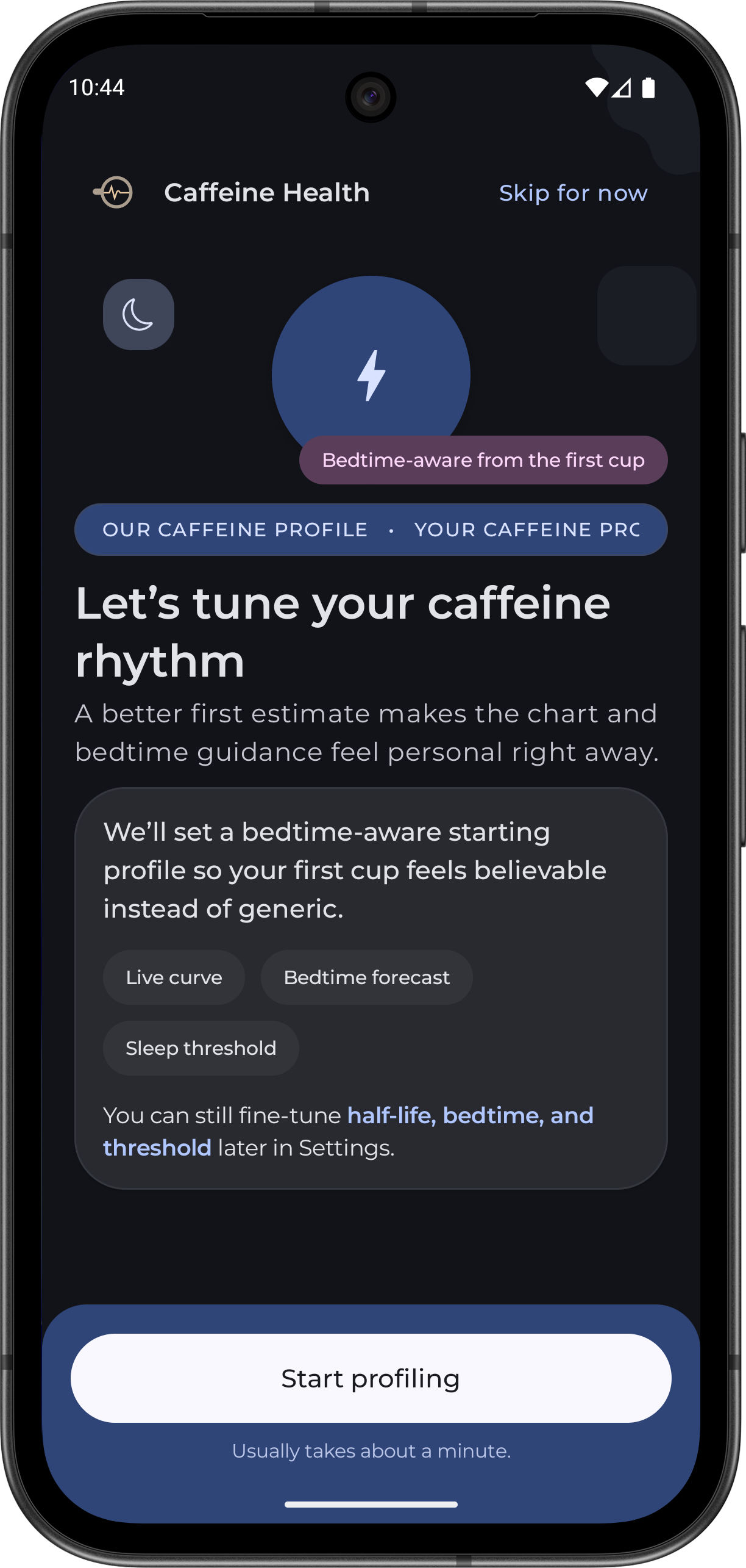 Screenshot of Caffeine Health